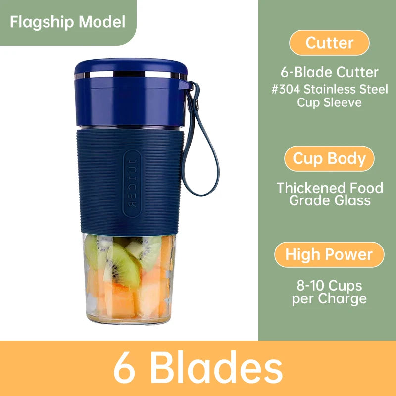 Mini Portable Juicer Bottle USB Charging Electric Juice Cup Home Multi-functional Automatic Fruit Blender For Home Kitchen