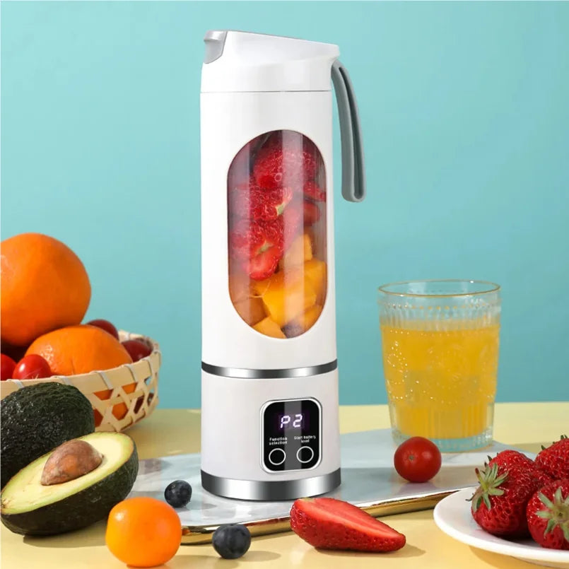 Blades Portable Fruit Juicer 450ml Capacity 3 Gears USB Rechargeable Blender Ice Crusher, can make smoothies/ice
