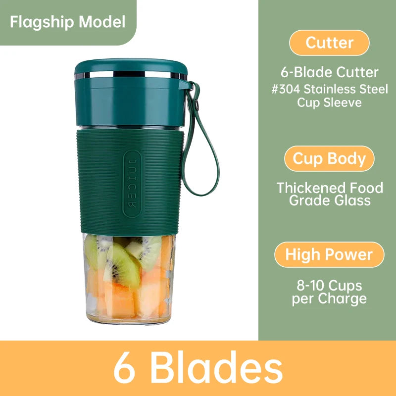 Mini Portable Juicer Bottle USB Charging Electric Juice Cup Home Multi-functional Automatic Fruit Blender For Home Kitchen