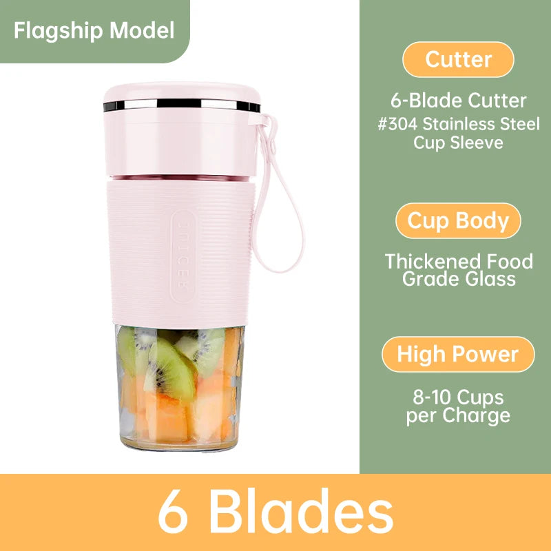Mini Portable Juicer Bottle USB Charging Electric Juice Cup Home Multi-functional Automatic Fruit Blender For Home Kitchen