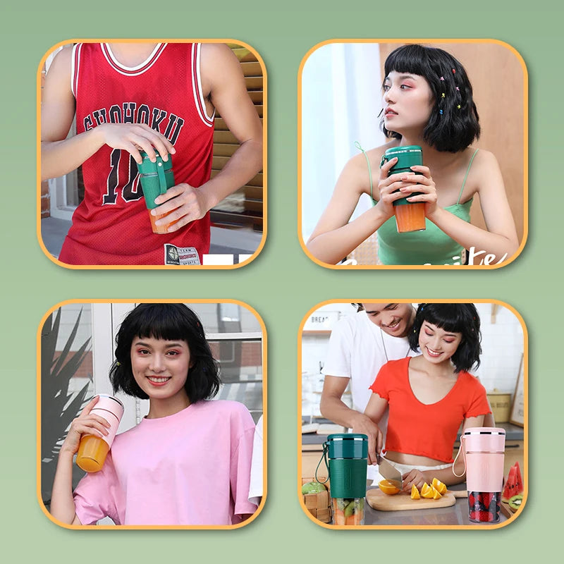 Mini Portable Juicer Bottle USB Charging Electric Juice Cup Home Multi-functional Automatic Fruit Blender For Home Kitchen