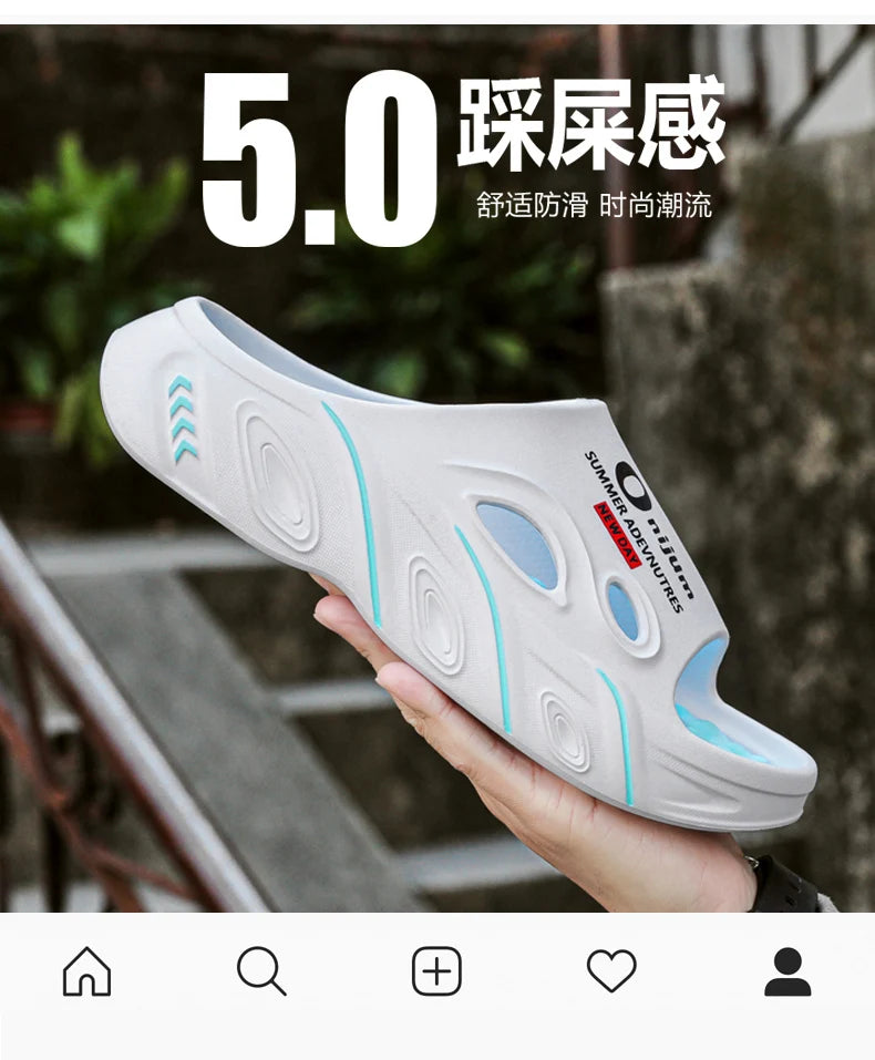 Men Summer Slippers High Quality EVA Sandals Soft Non Slip Platform Soft Slides Outdoor Beach Shoes Unisex Design Slippers